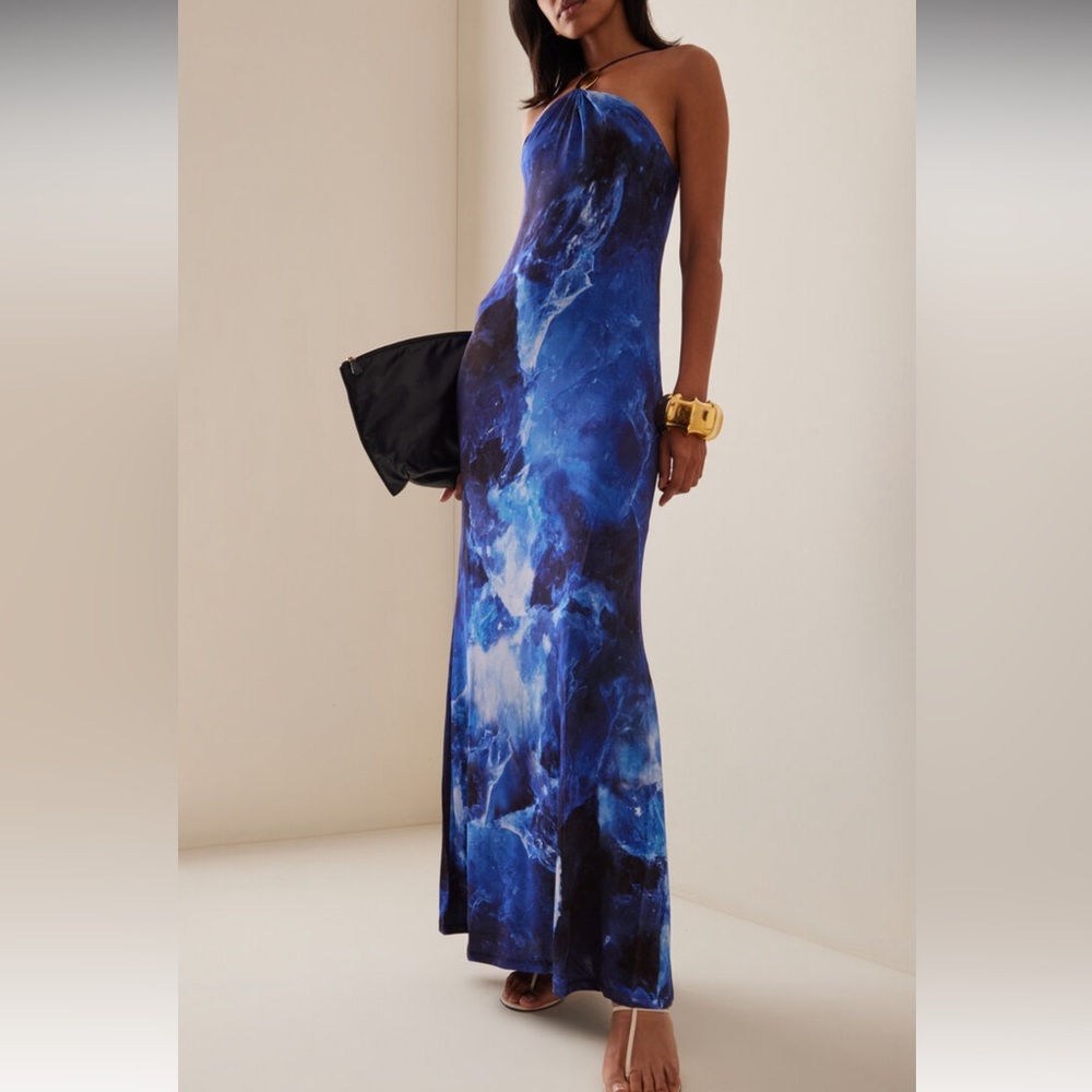 Simkhai Sunnis printed jersey halter maxi dress sz XS NWT